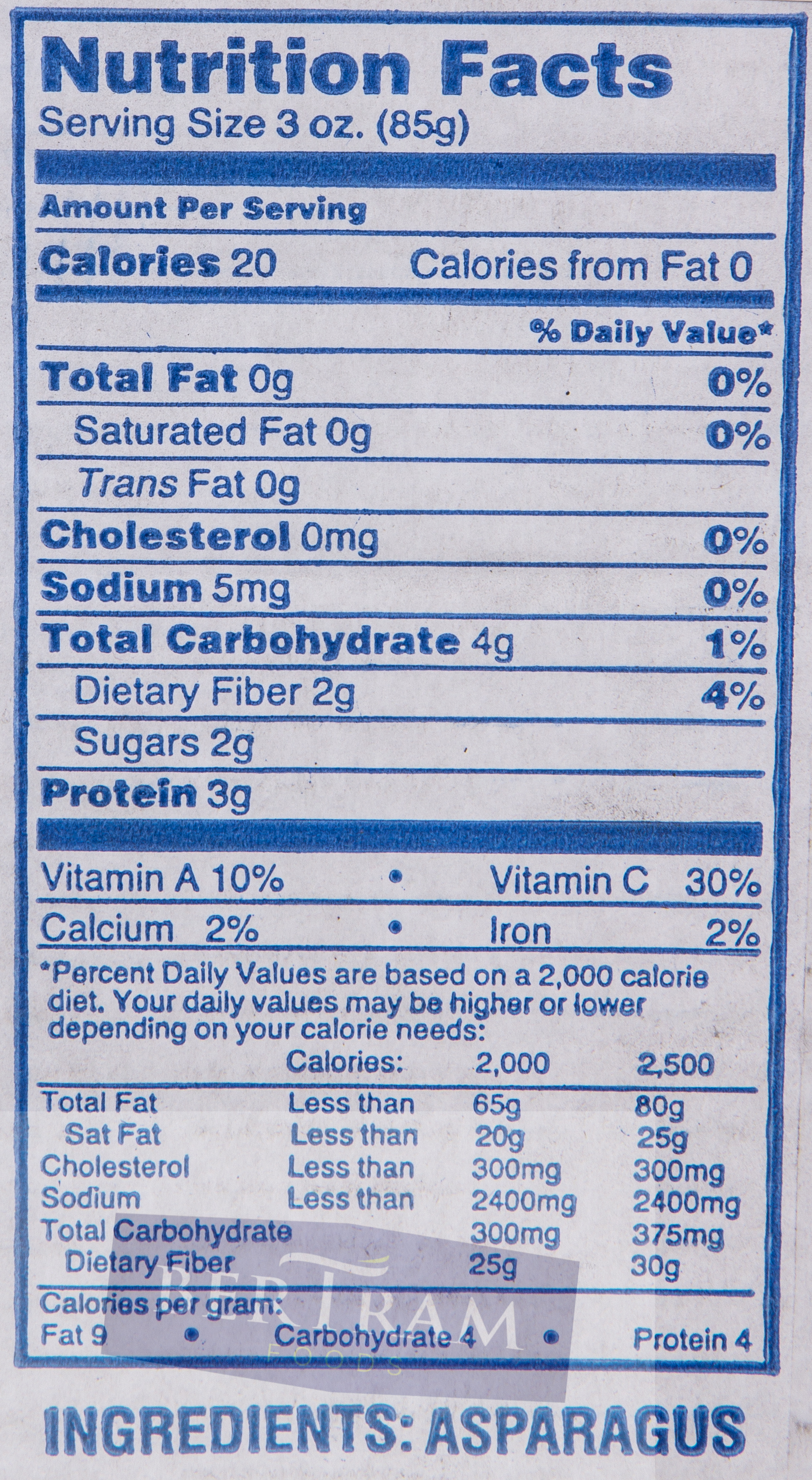 S Bertram ASPARAGUS CUTS & TIPS 6/2.5 LB