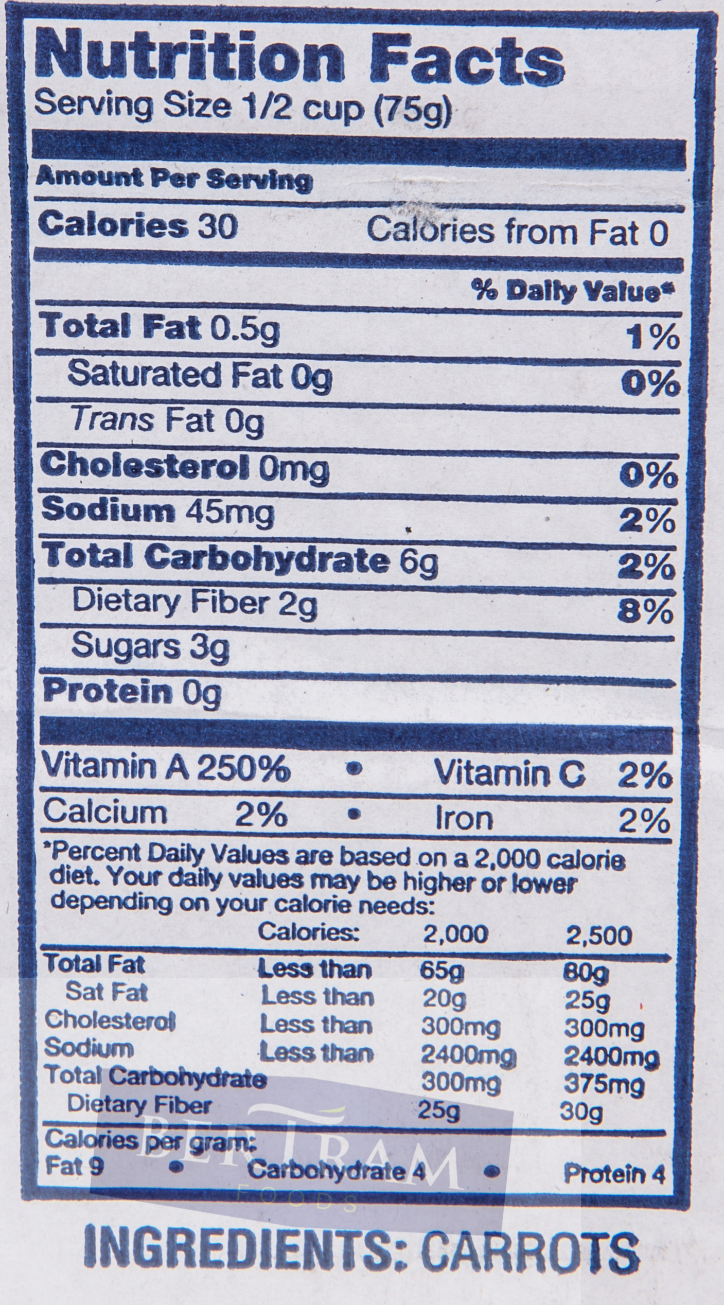 S Bertram CARROTS WHOLE BABY 12/32 OZ