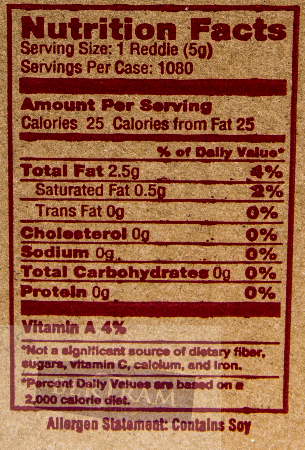 S Bertram MARGARINE REDDIES UNSALTED 12 LB
