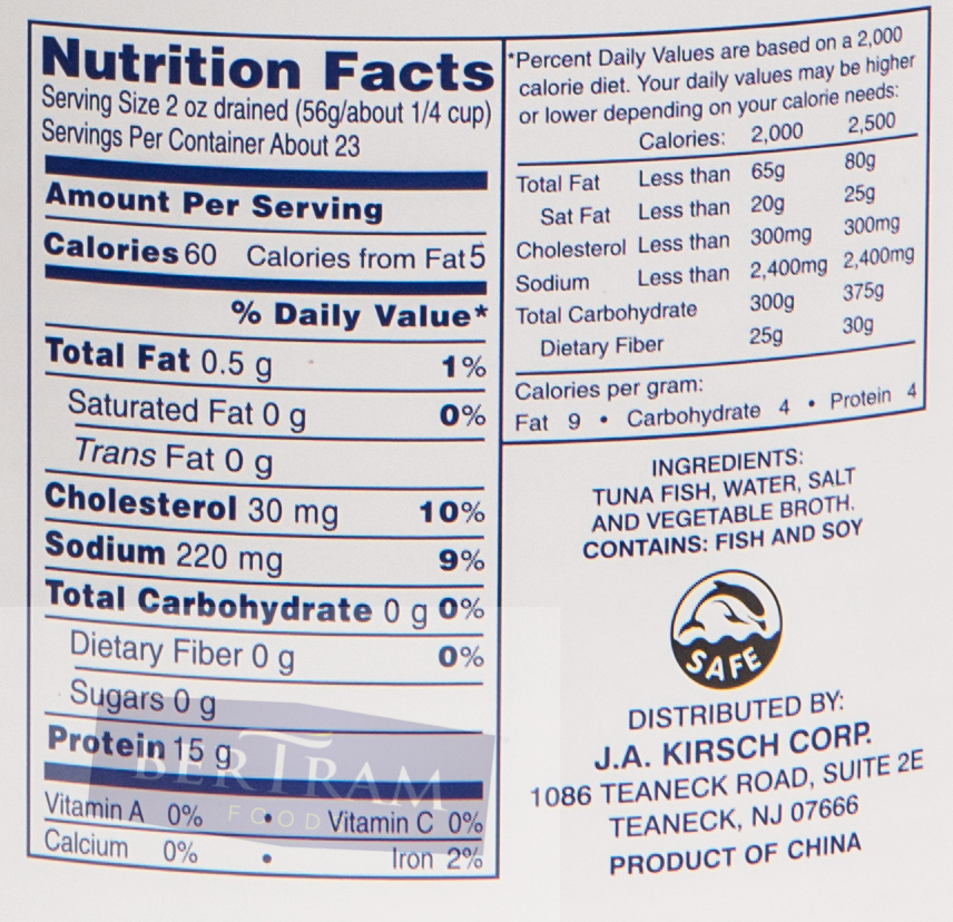 35 Tuna Fish Nutrition Label Labels Database 2020