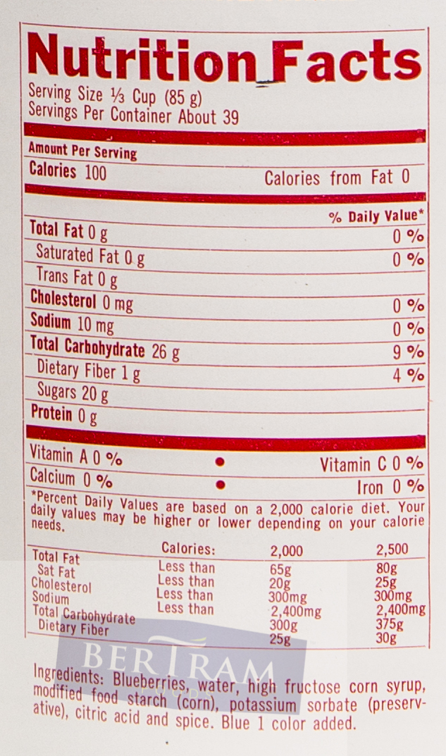 S Bertram BLUEBERRY PIE FILLING 610