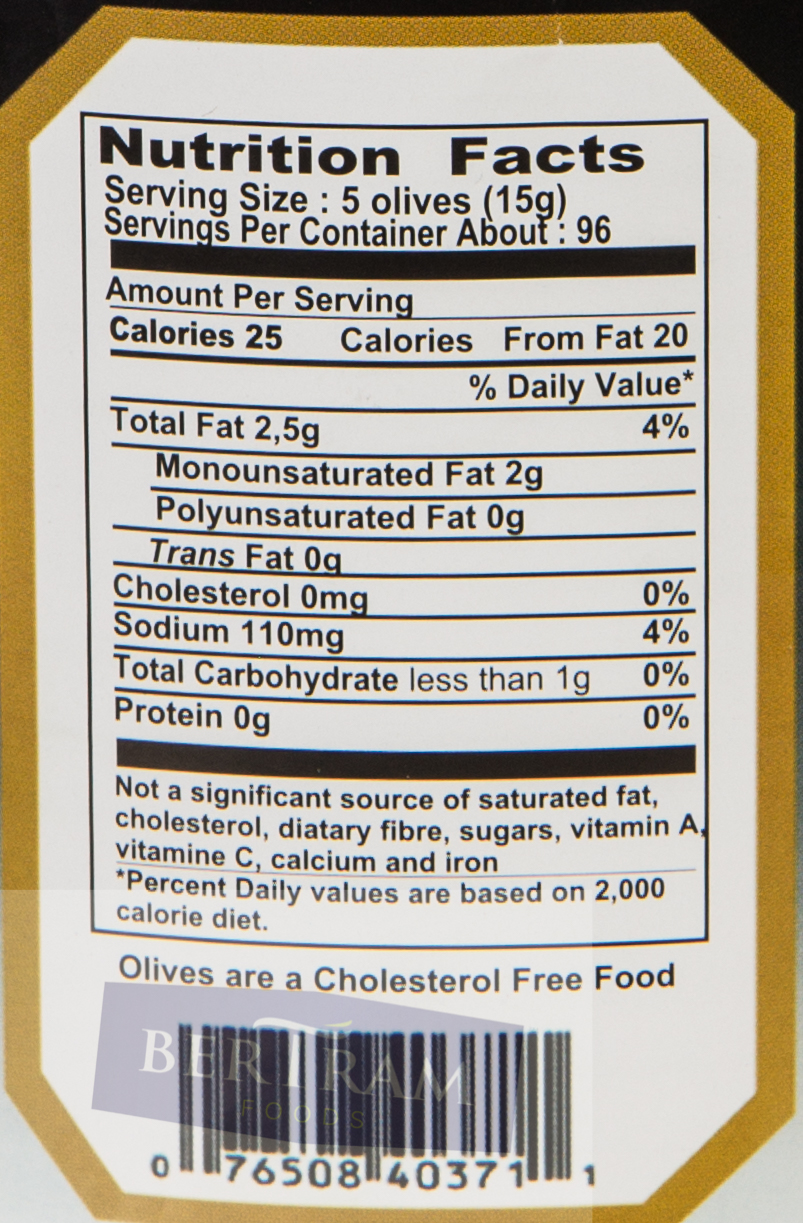 S Bertram OLIVES BLACK PITTED MED 610 STARK