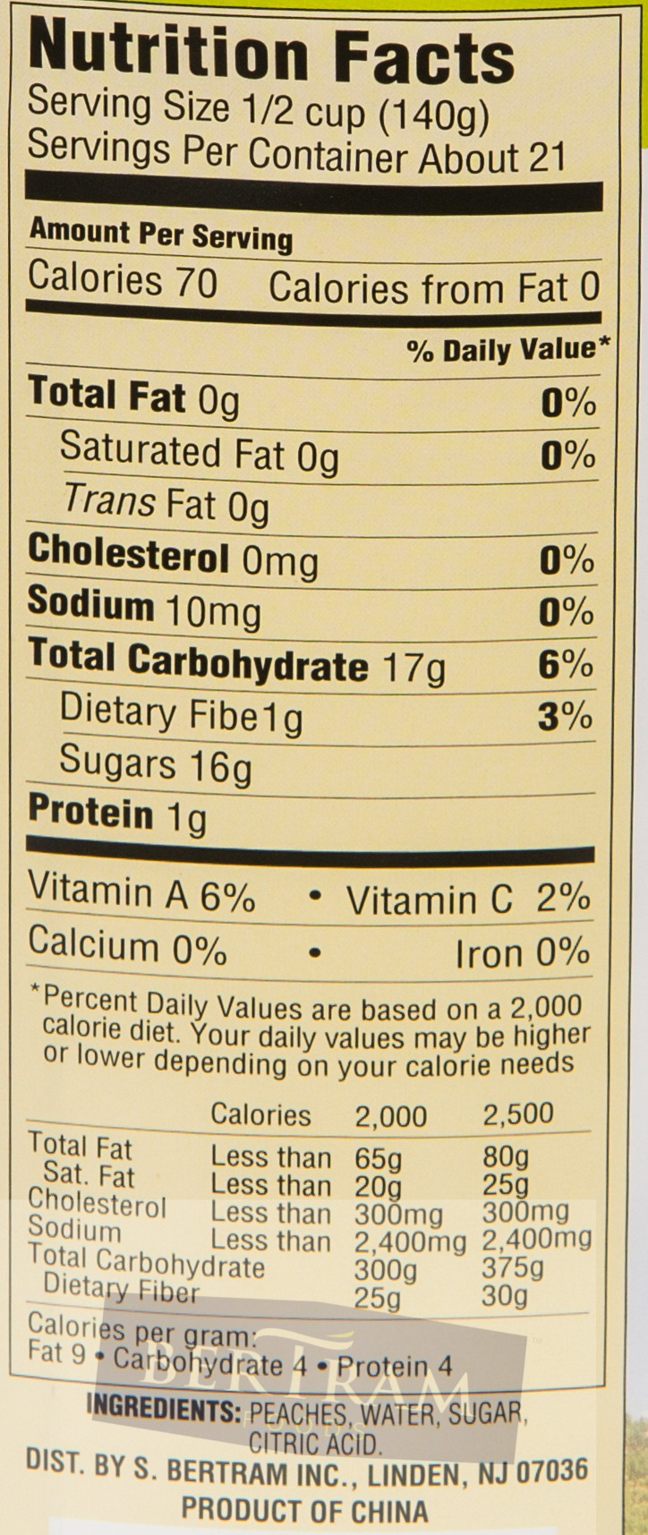 S Bertram PEACH SLICED IN LIGHT SYRUP 610