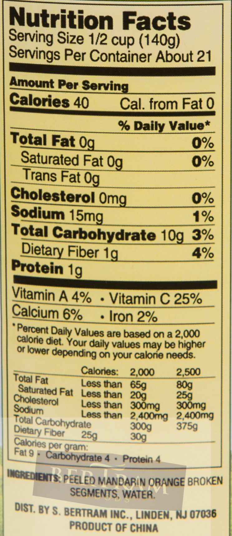 S Bertram MANDARIN ORANGES IN JUICE 610