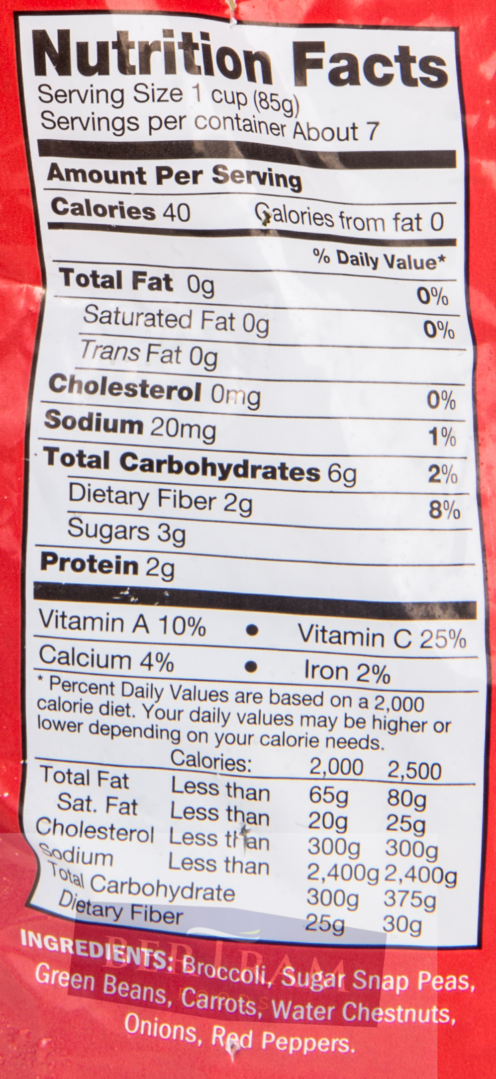S Bertram - STIR FRY VEGETABLES 16/24 OZ