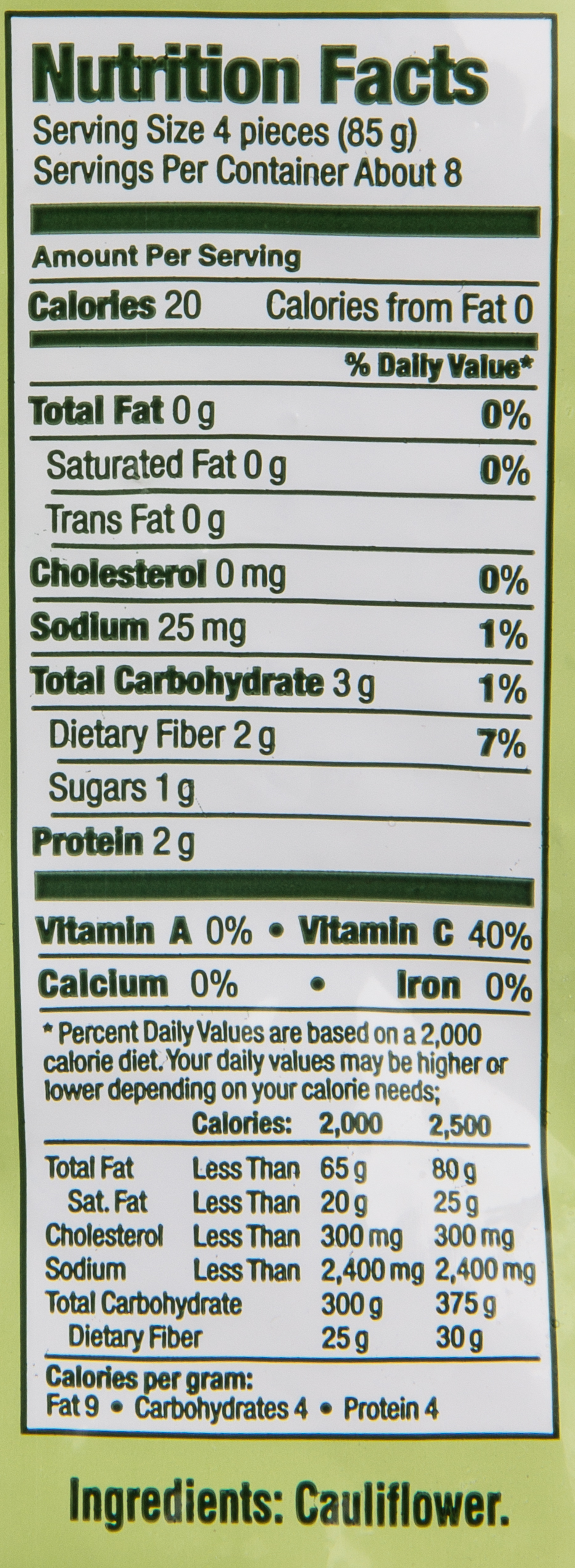 S Bertram MINI CAULIFLOWER FLORETS 16/24 OZ